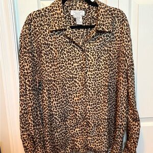 Leopard Print Silk Blouse